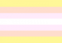 Pangender-Flagge: In Pastelltönen gelb-rot-rosa-weiß-rosa-rot-gelb